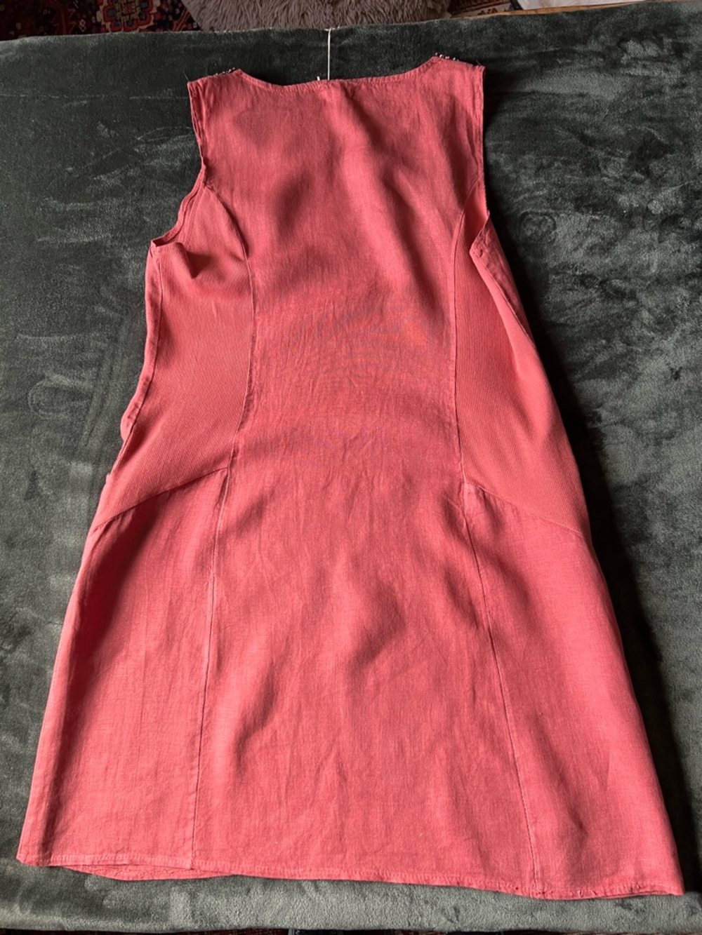 Sleeveless Beaded Collar Pink Shift Dress LINA TOMEI ITALY-Easy&Comfortable - Picture 4 of 4